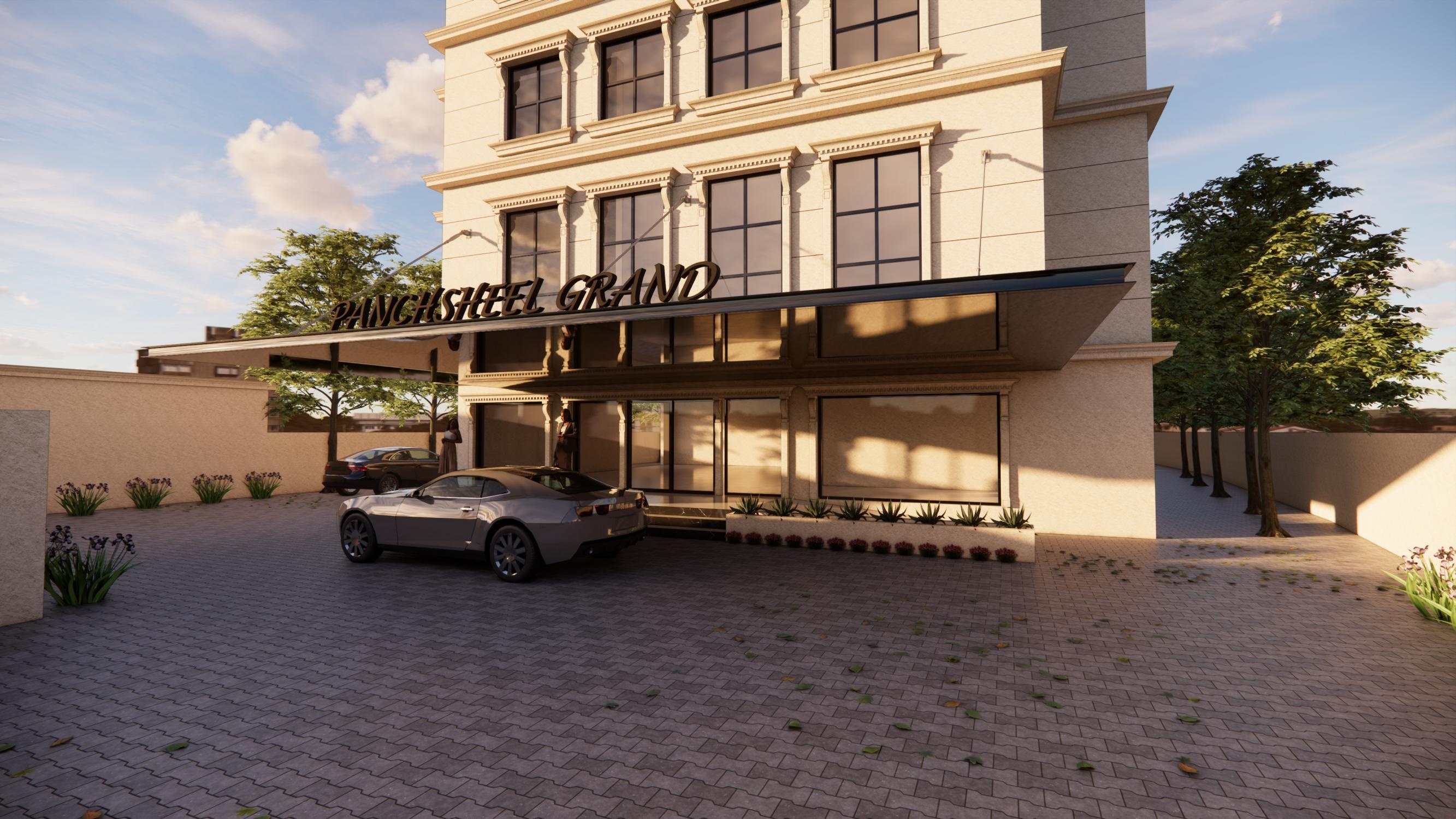 Hotel Driveway and Canopy Entrance