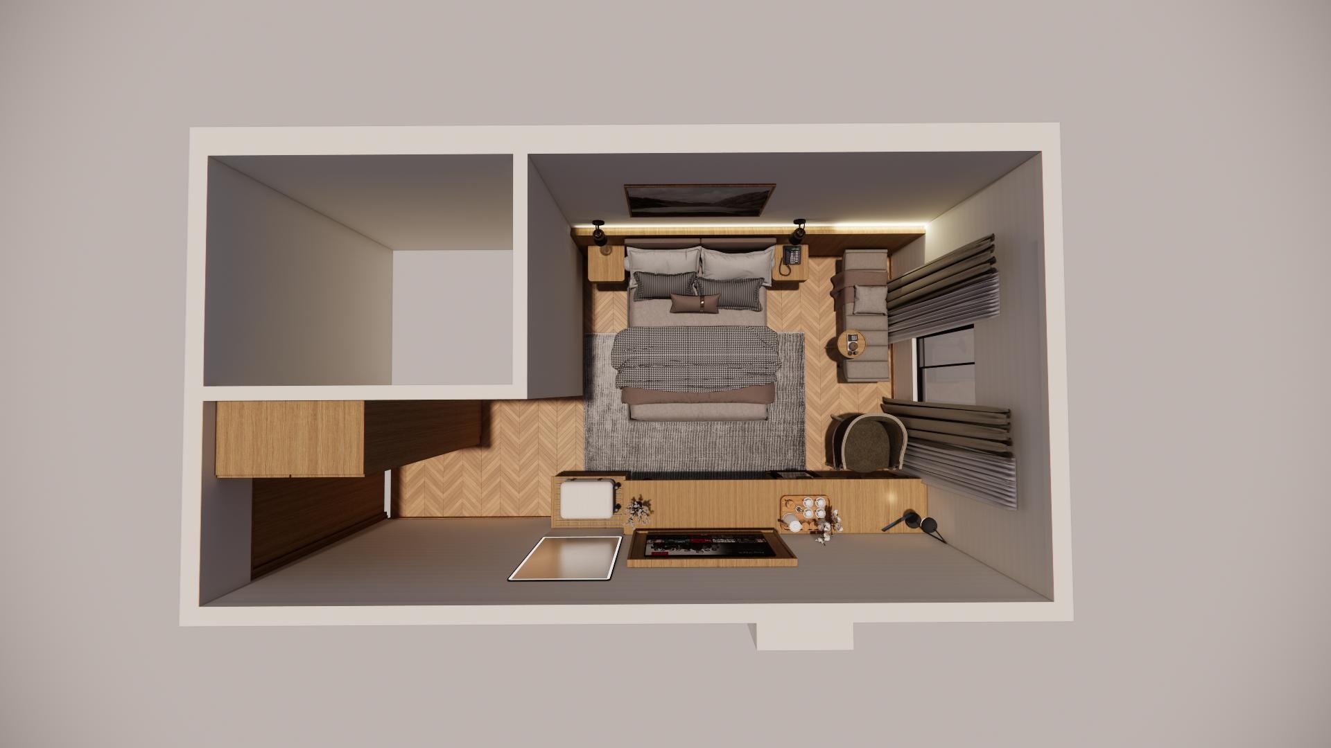 Architectural Top Down Room Layout - The Panchsheel Hotel
